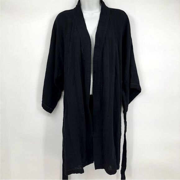 Calme by Johnny Was NWT Kimono Robe in Black Size M - Picture 7 of 7